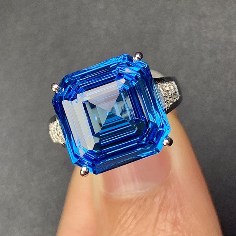 14k Gold 11.49 Ct Natural Topaz & Diamond Ring - 3