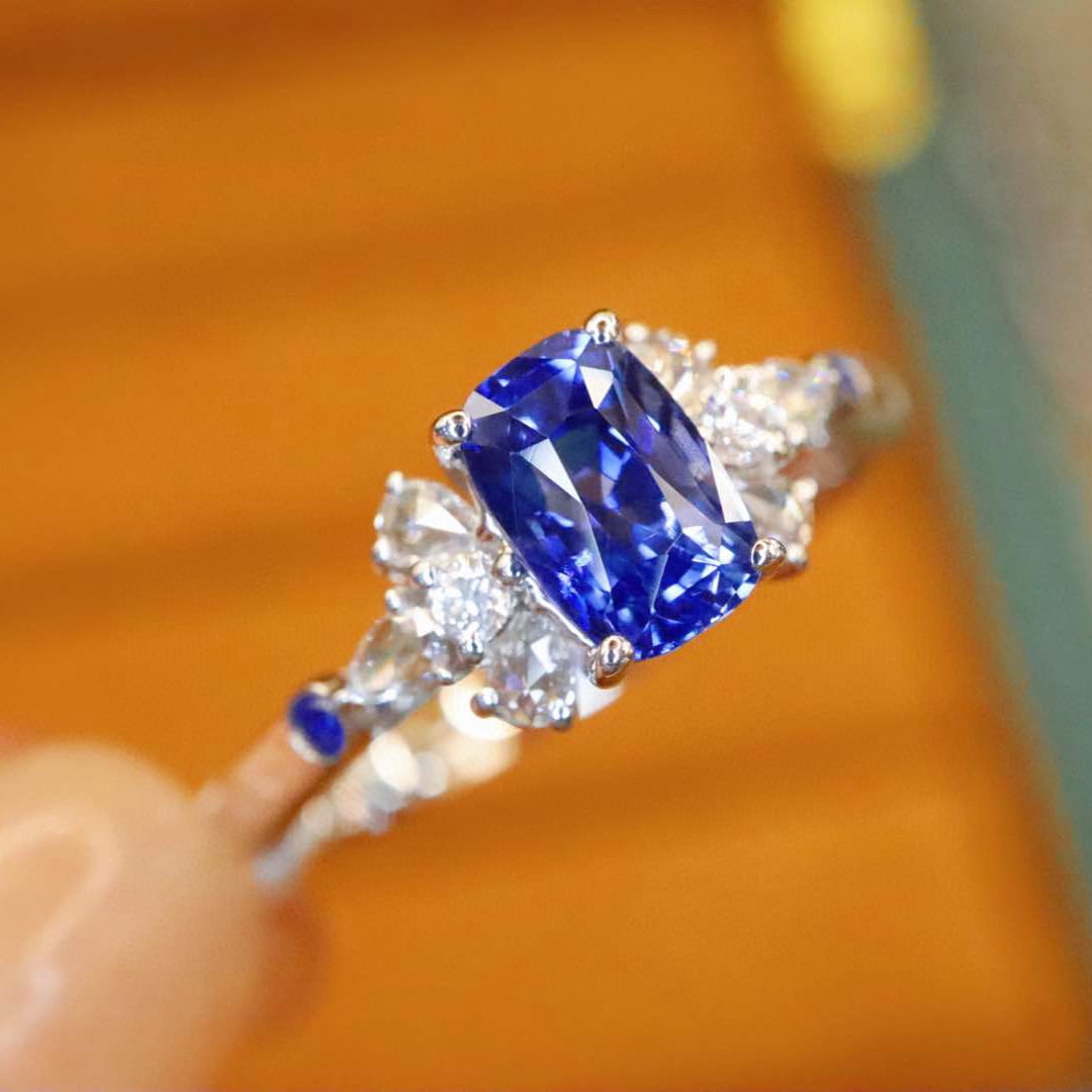 14k Gold 1.22 Ctw Natural Sapphire & Diamond Ring - 2