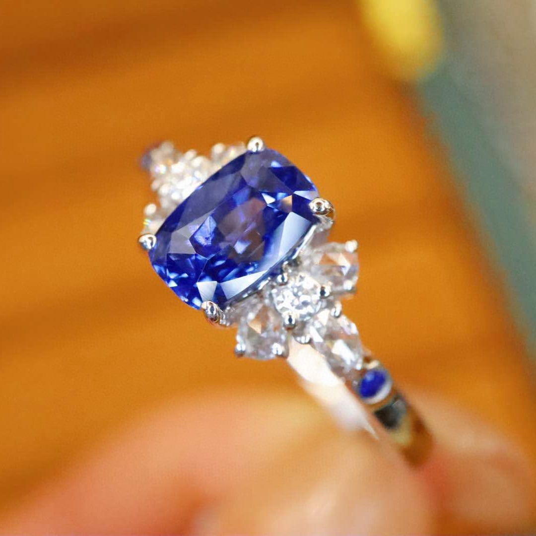 14k Gold 1.22 Ctw Natural Sapphire & Diamond Ring - 3