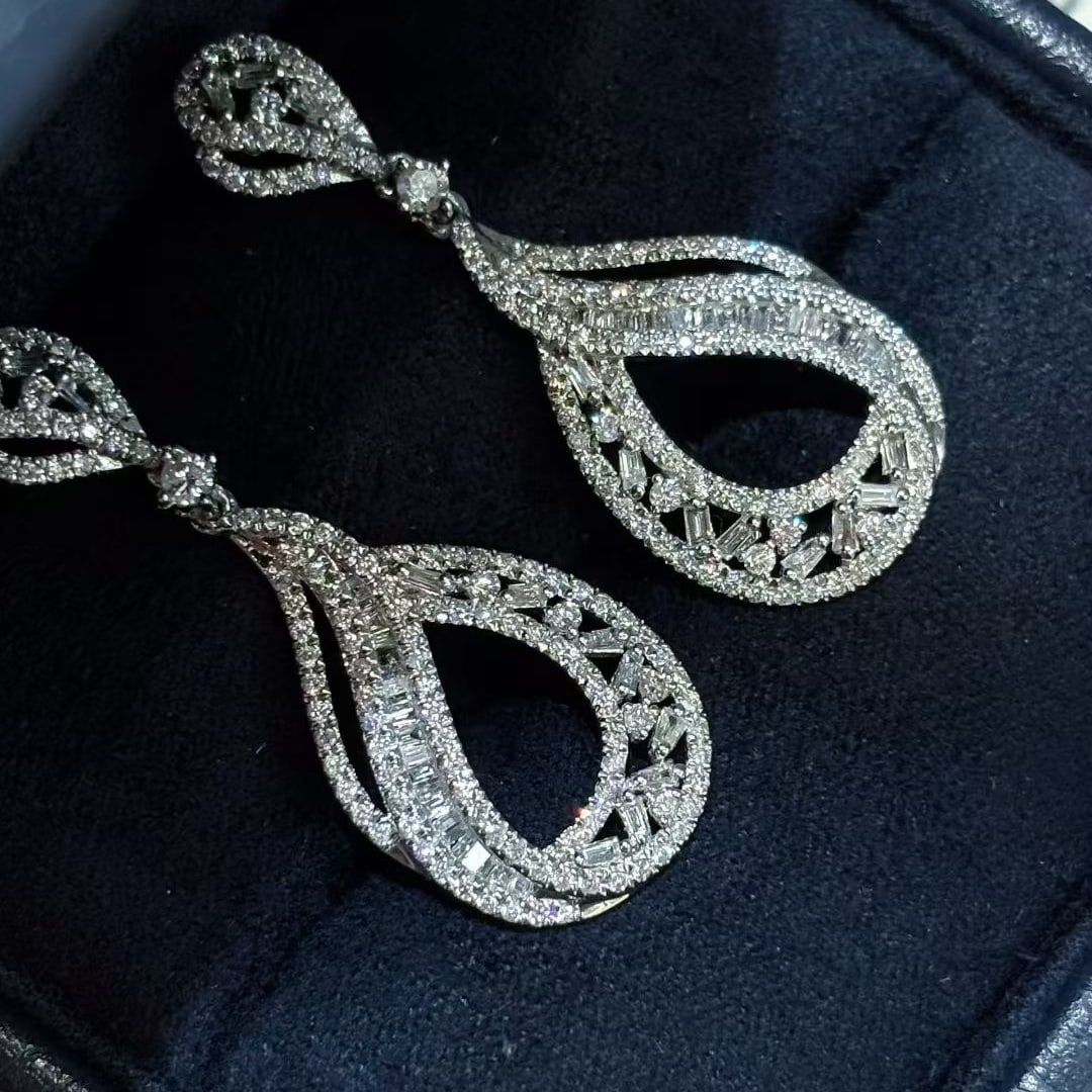 14k Gold 1.5 Ct Natural H Diamond Earrings - 2