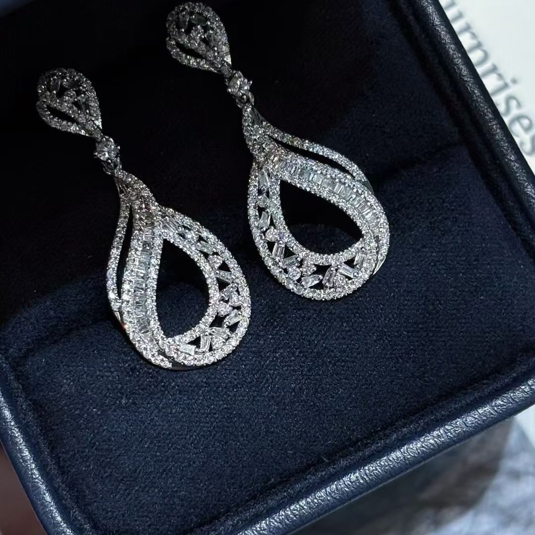 14k Gold 1.5 Ct Natural H Diamond Earrings - 4