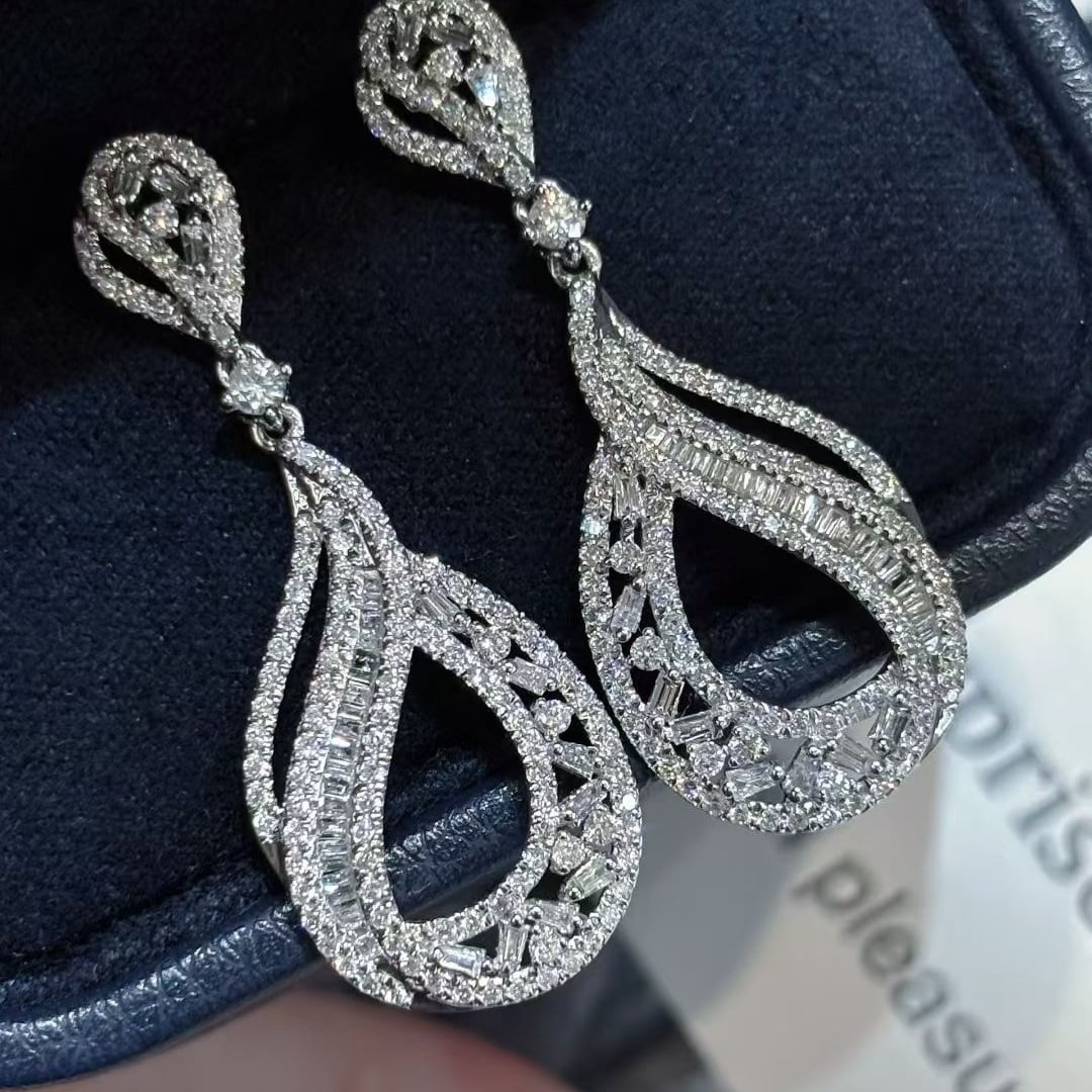 14k Gold 1.5 Ct Natural H Diamond Earrings - 5