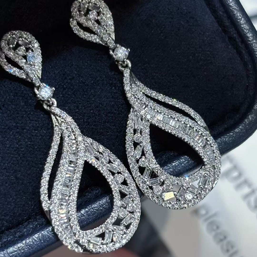 14k Gold 1.5 Ct Natural H Diamond Earrings - 6