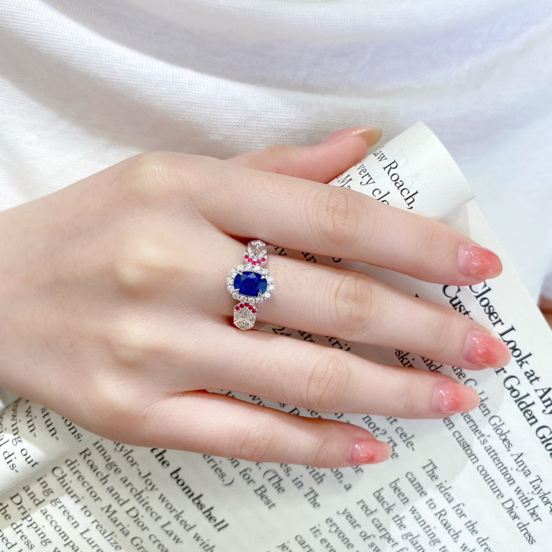 14k Gold 1.85 Ctw Natural Sapphire & Diamond Ring - 3