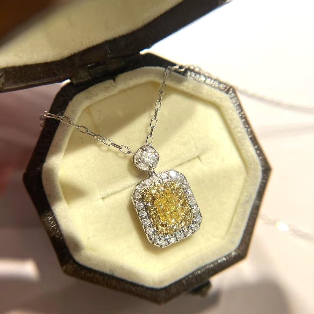 14k Gold 1.30 Ctw Natural Yellow Diamond & Diamond Earrings - 6