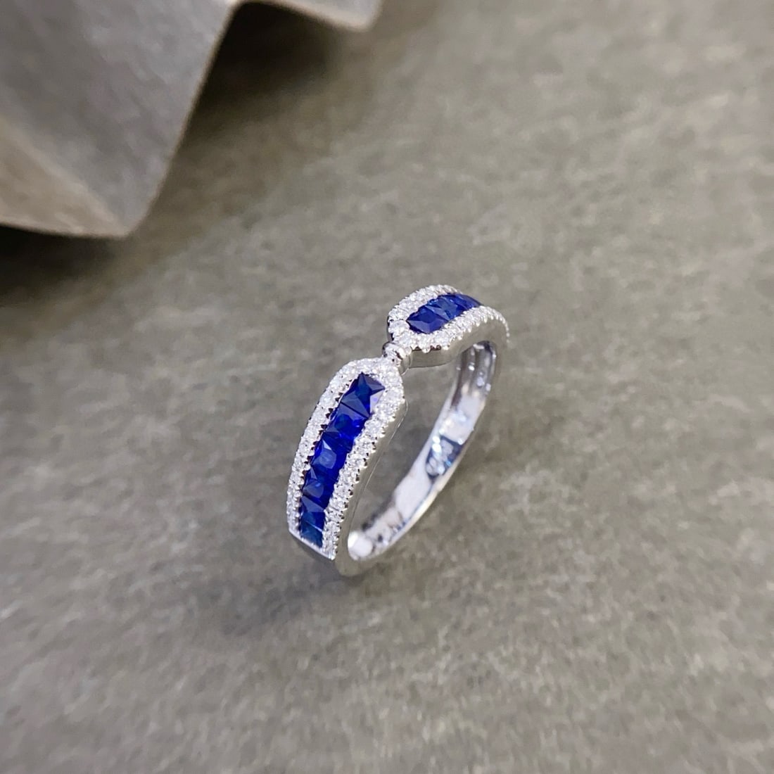 14k Gold 1.13 Ctw Natural Sapphire & Diamond Ring - 4