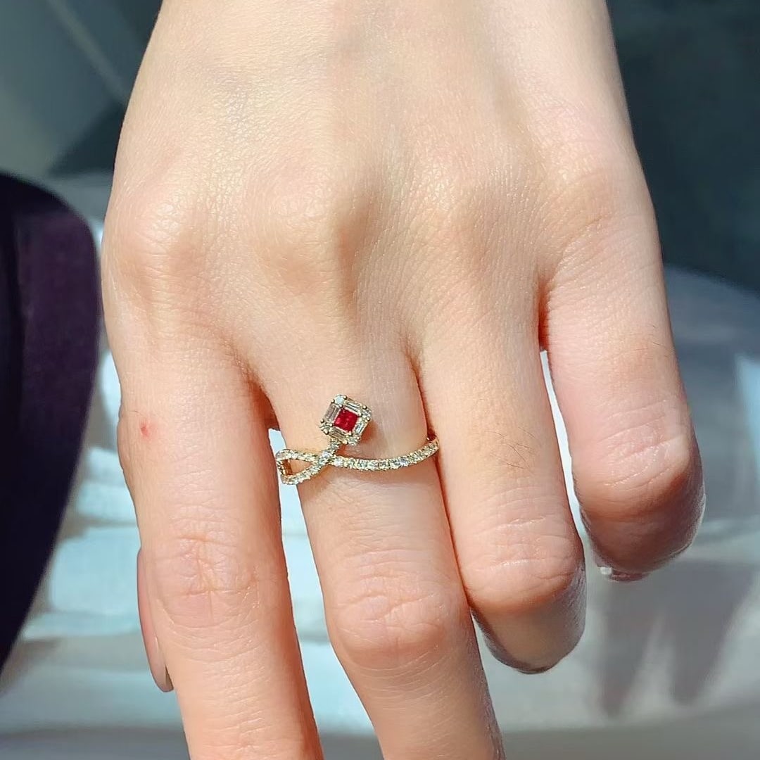 14k Gold 0.36 Ctw Natural Ruby & Diamond Ring - 2