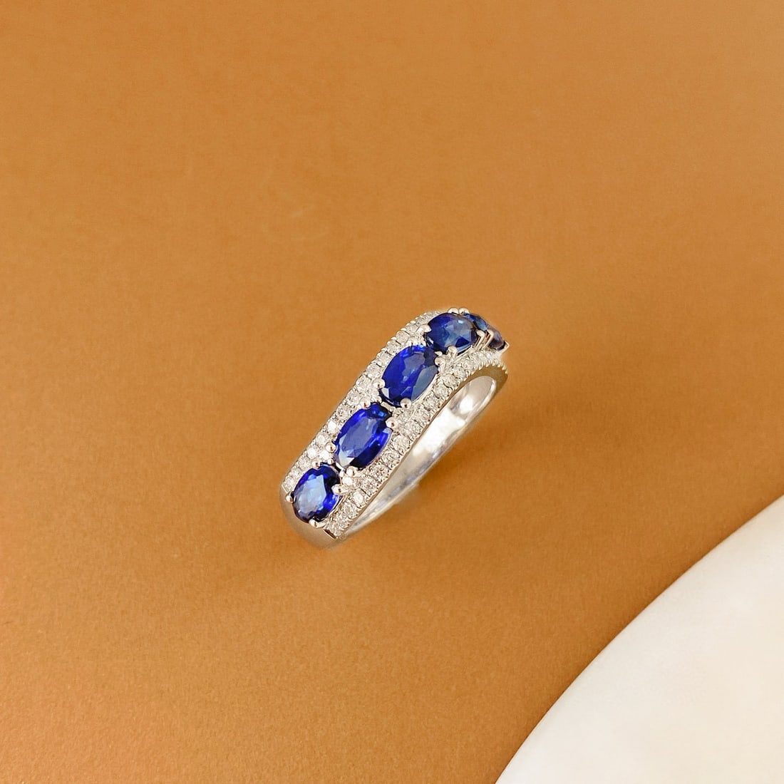 14k Gold 1.60 Ctw Natural Sapphire & Diamond Ring - 3