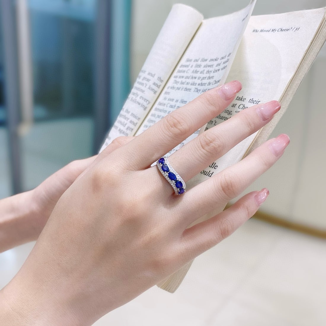 14k Gold 1.60 Ctw Natural Sapphire & Diamond Ring - 4