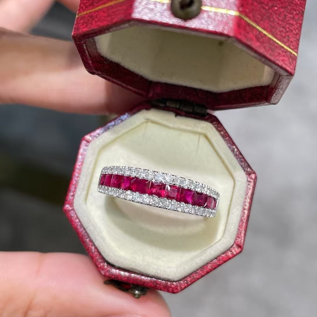 14k Gold 1 Ct Natural Ruby & Diamond Ring - 2