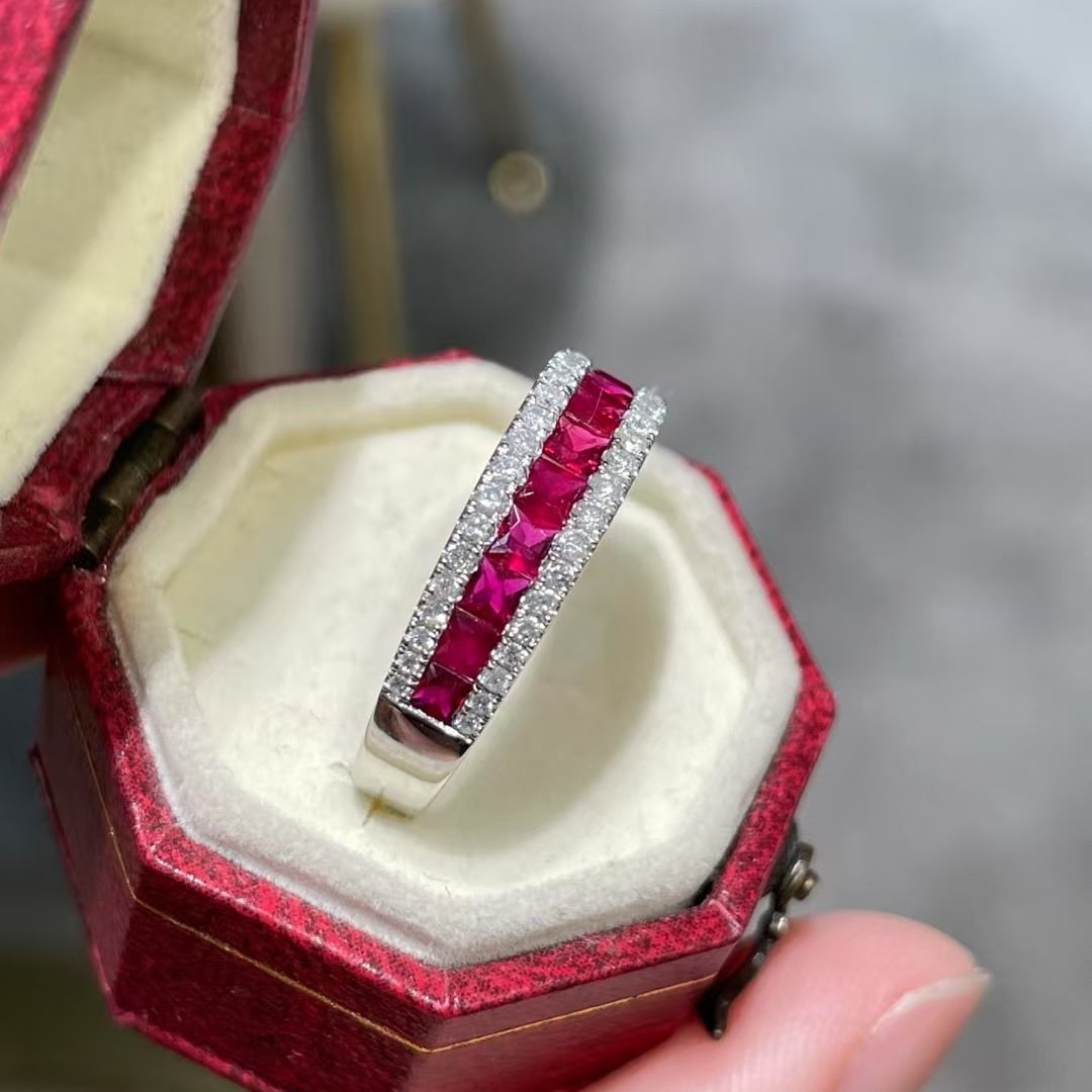 14k Gold 1 Ct Natural Ruby & Diamond Ring - 3