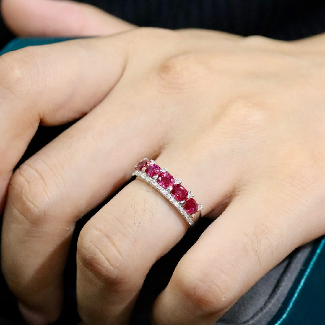 14k Gold 1.77 Ctw Natural Ruby & Diamond Ring - 2