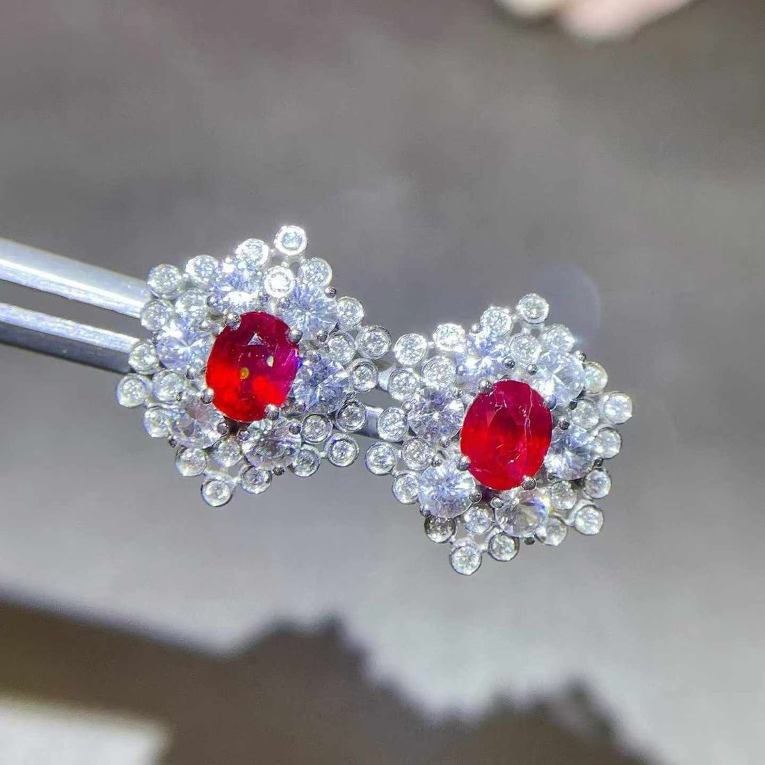 14k Gold 2.09 Ctw Natural Ruby & Sapphire Earrings - 2