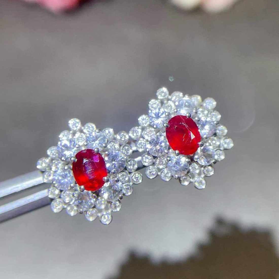 14k Gold 2.09 Ctw Natural Ruby & Sapphire Earrings - 3