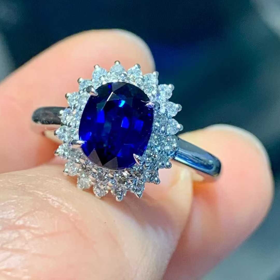 14k Gold 2.81 Ctw Natural Sapphire & Diamond Ring - 3