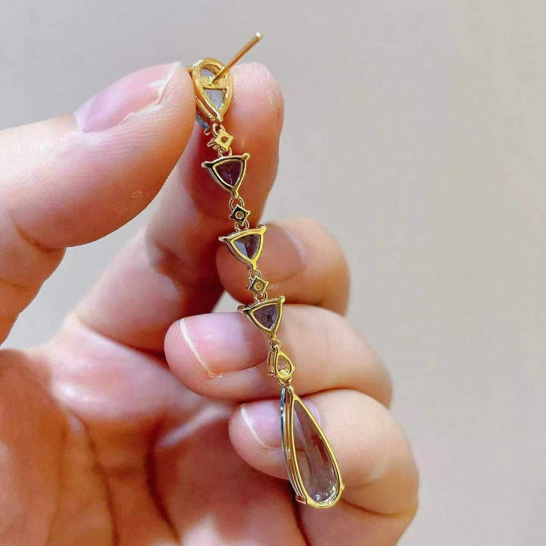 14k Gold 8.24 Ctw Natural Aquamarine & Diamond Earrings - 3