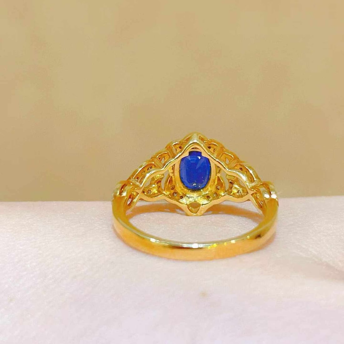 14k Gold 1.22 Ctw Natural Sapphire & Diamond Ring - 5