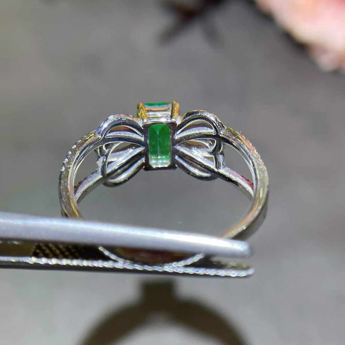 14k Gold 1.05 Ctw Natural Emerald & Diamond Ring - 3