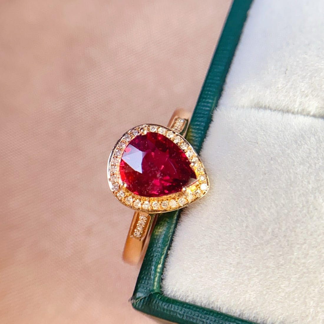 14k Gold 1.25 Ct Natural Tourmaline & Diamond Ring - 2
