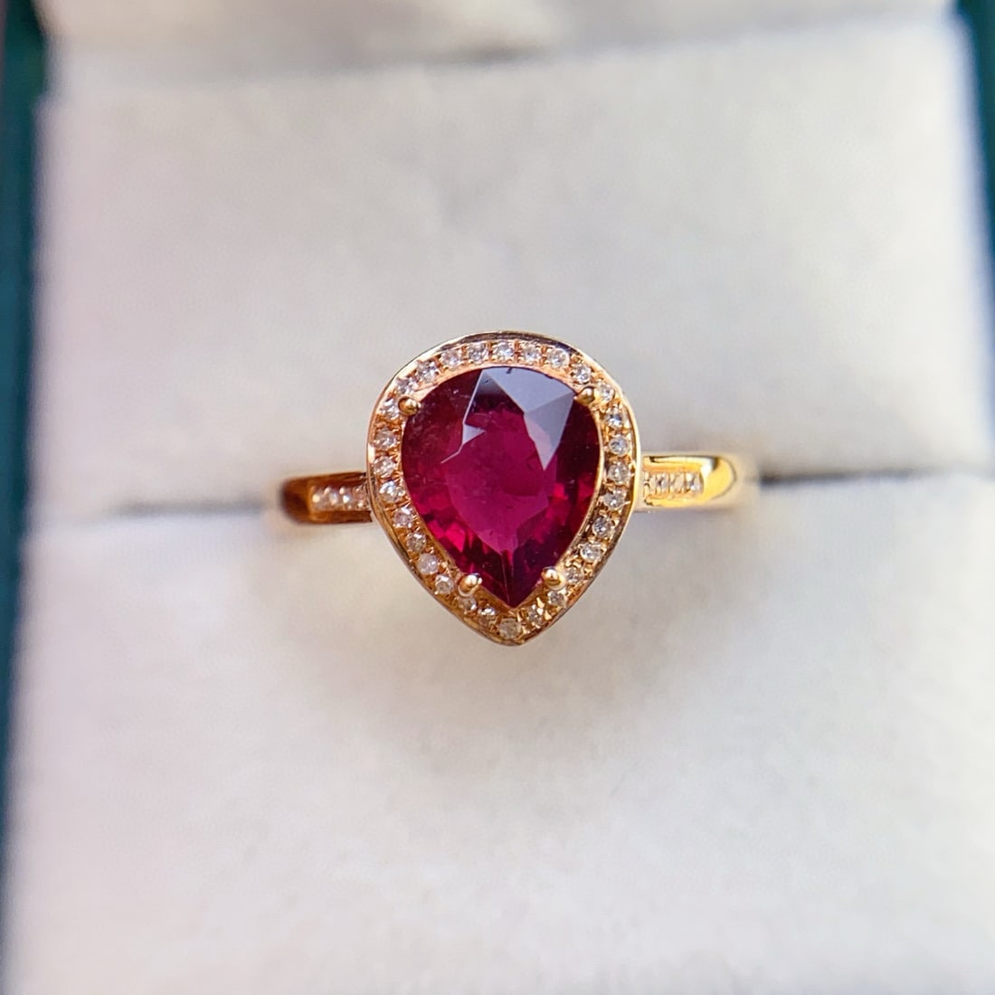14k Gold 1.25 Ct Natural Tourmaline & Diamond Ring - 5