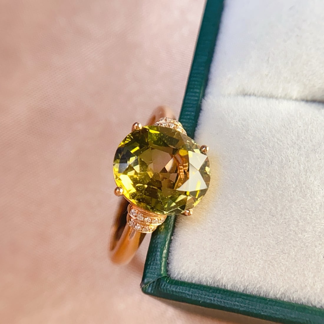 14k Gold 3.4 Ct Natural Tourmaline & Diamond Ring - 4