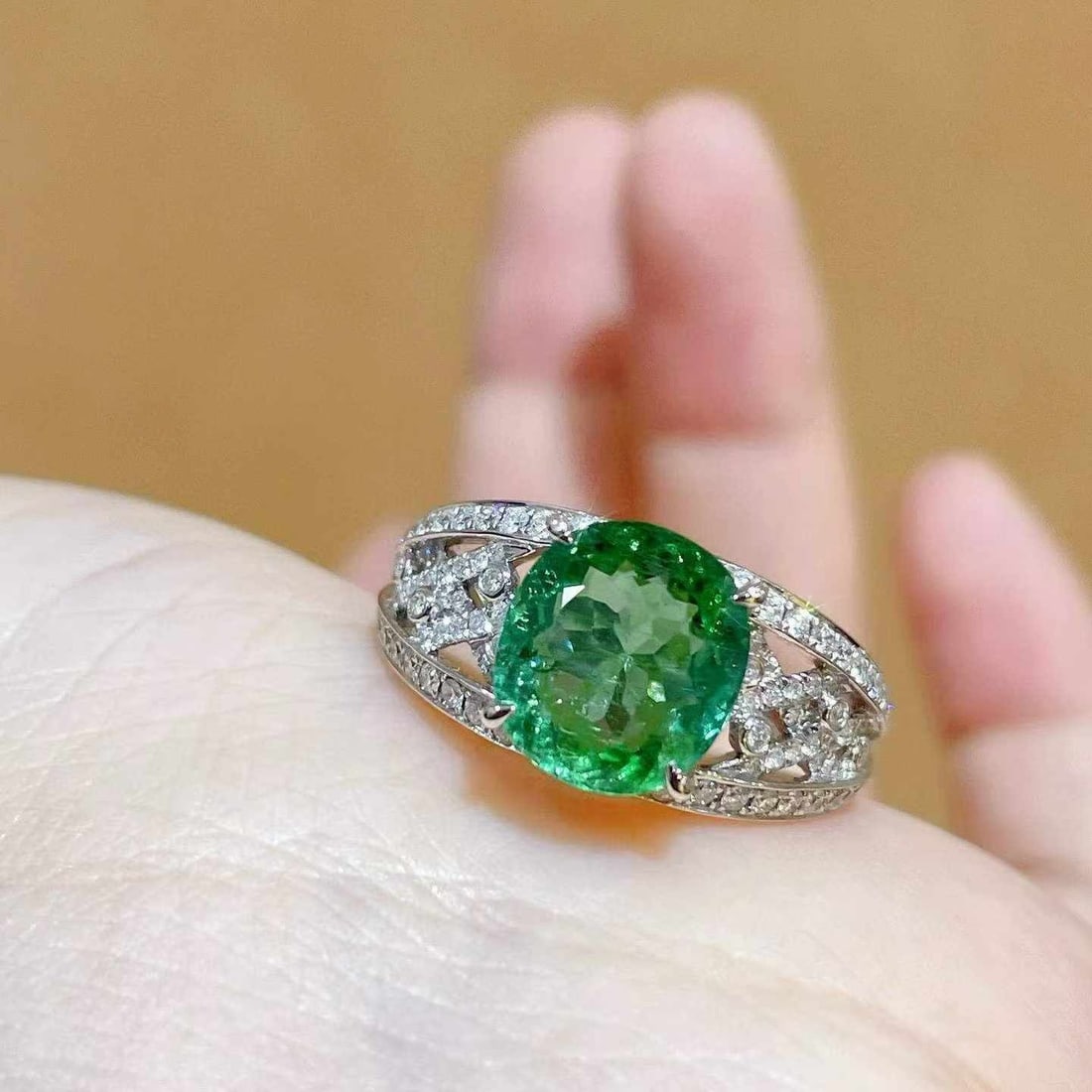 14k Gold 3.53 Ctw Natural Tourmaline & Diamond Ring - 2
