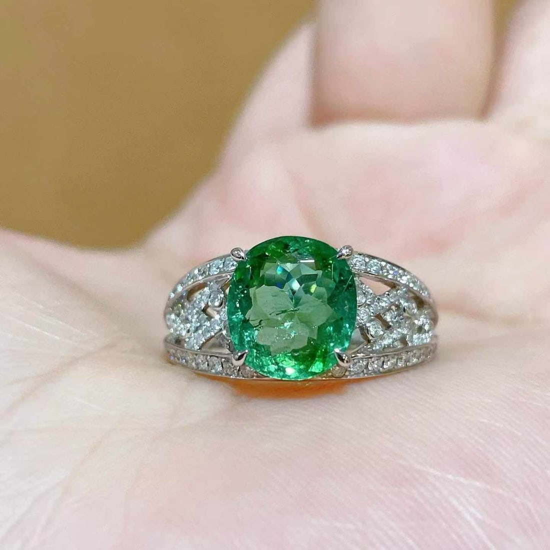 14k Gold 3.53 Ctw Natural Tourmaline & Diamond Ring - 6