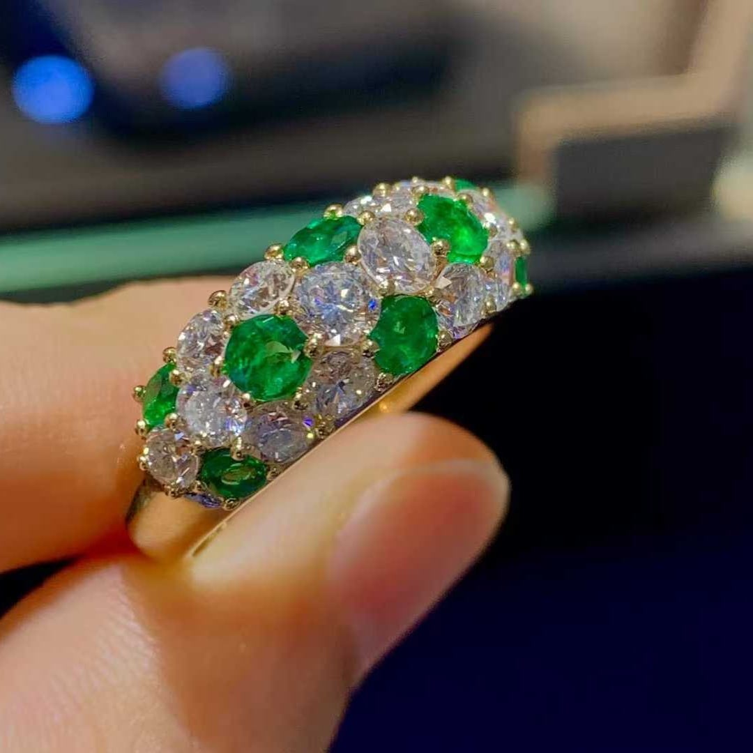 14k Gold 2.50 Ctw Natural Emerald & Diamond Ring - 2