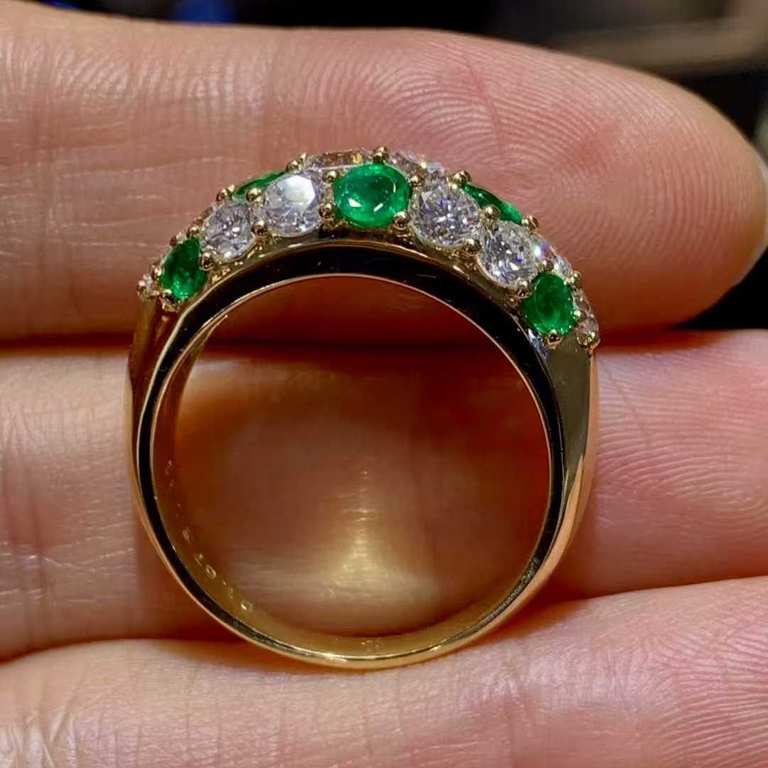 14k Gold 2.50 Ctw Natural Emerald & Diamond Ring - 3