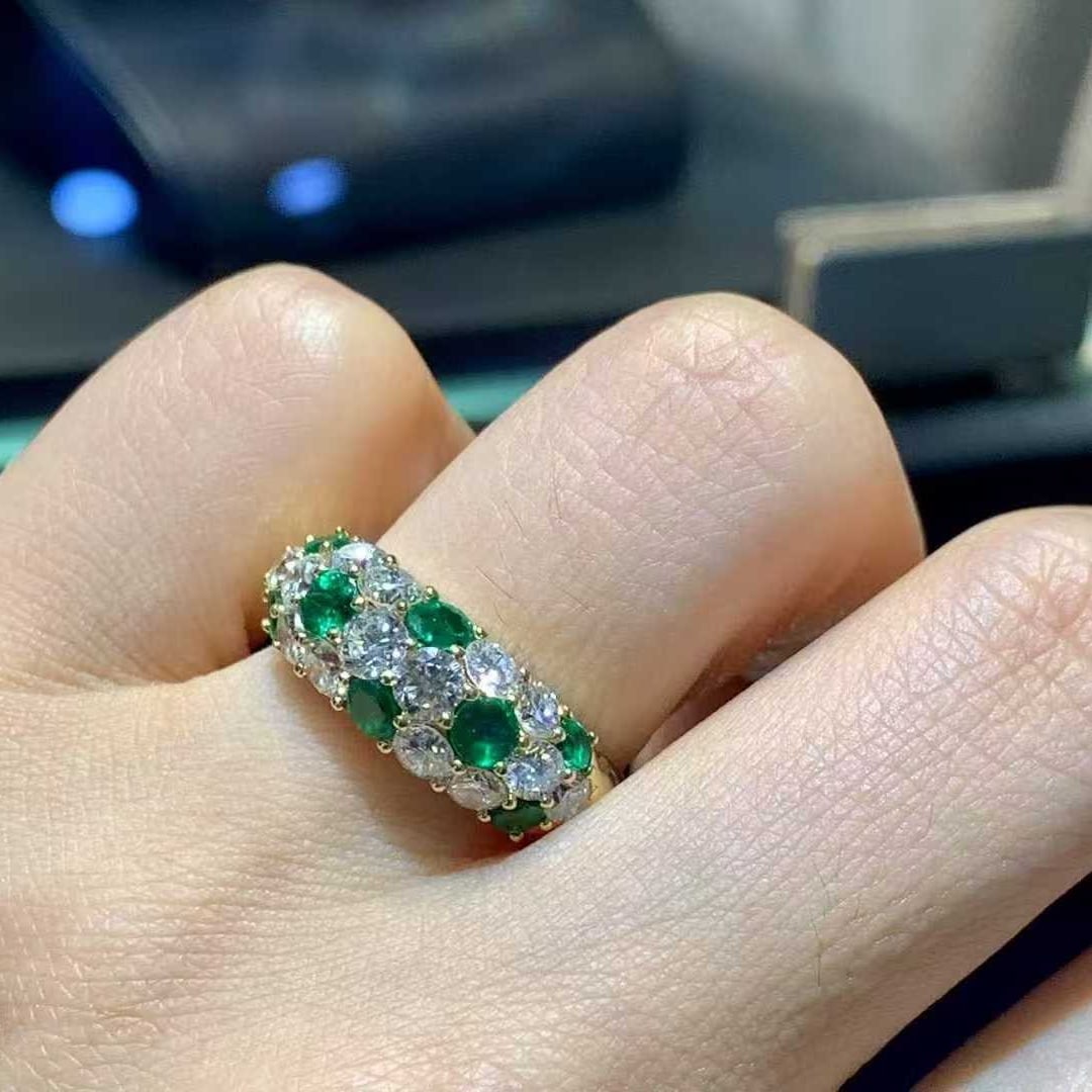 14k Gold 2.50 Ctw Natural Emerald & Diamond Ring - 4