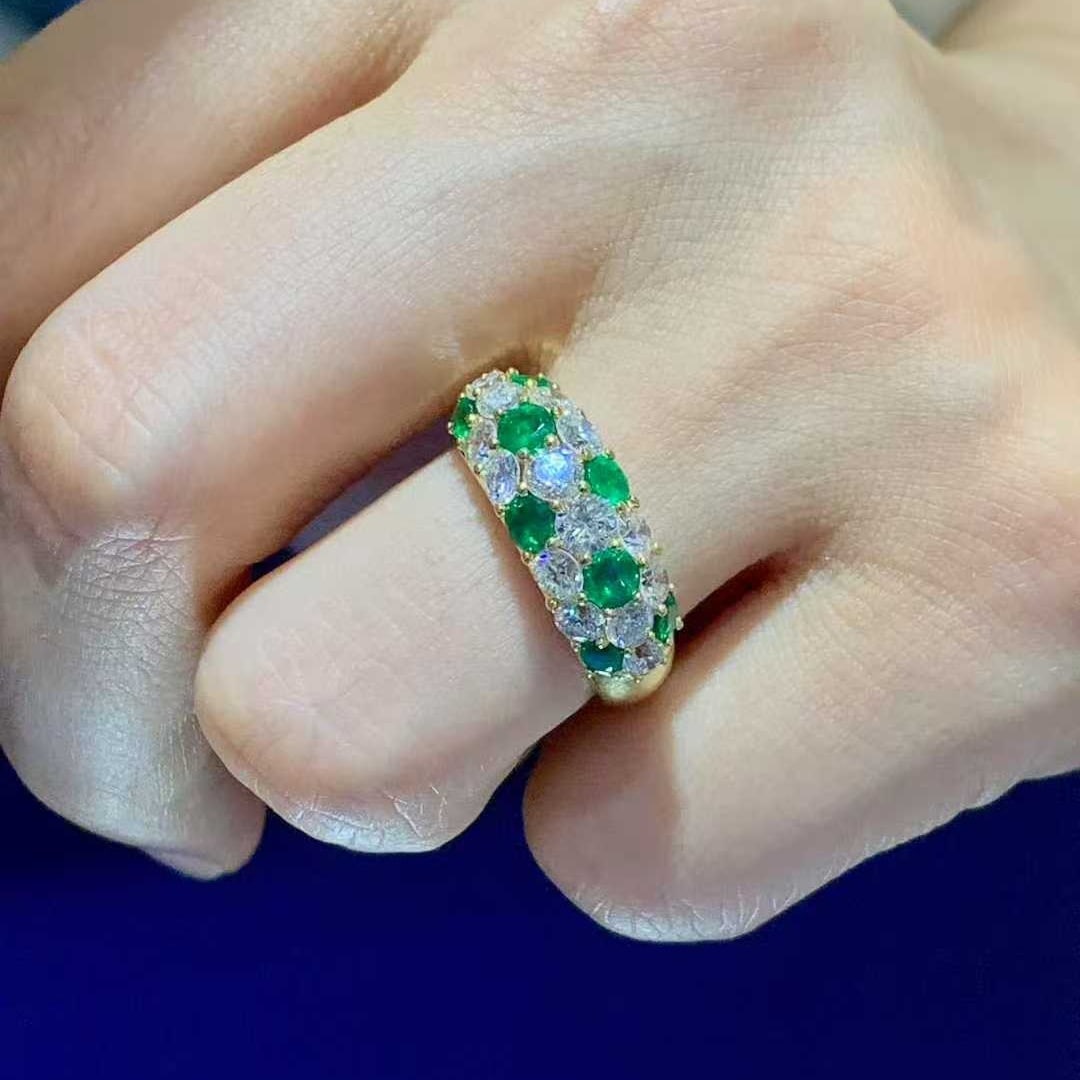 14k Gold 2.50 Ctw Natural Emerald & Diamond Ring - 5