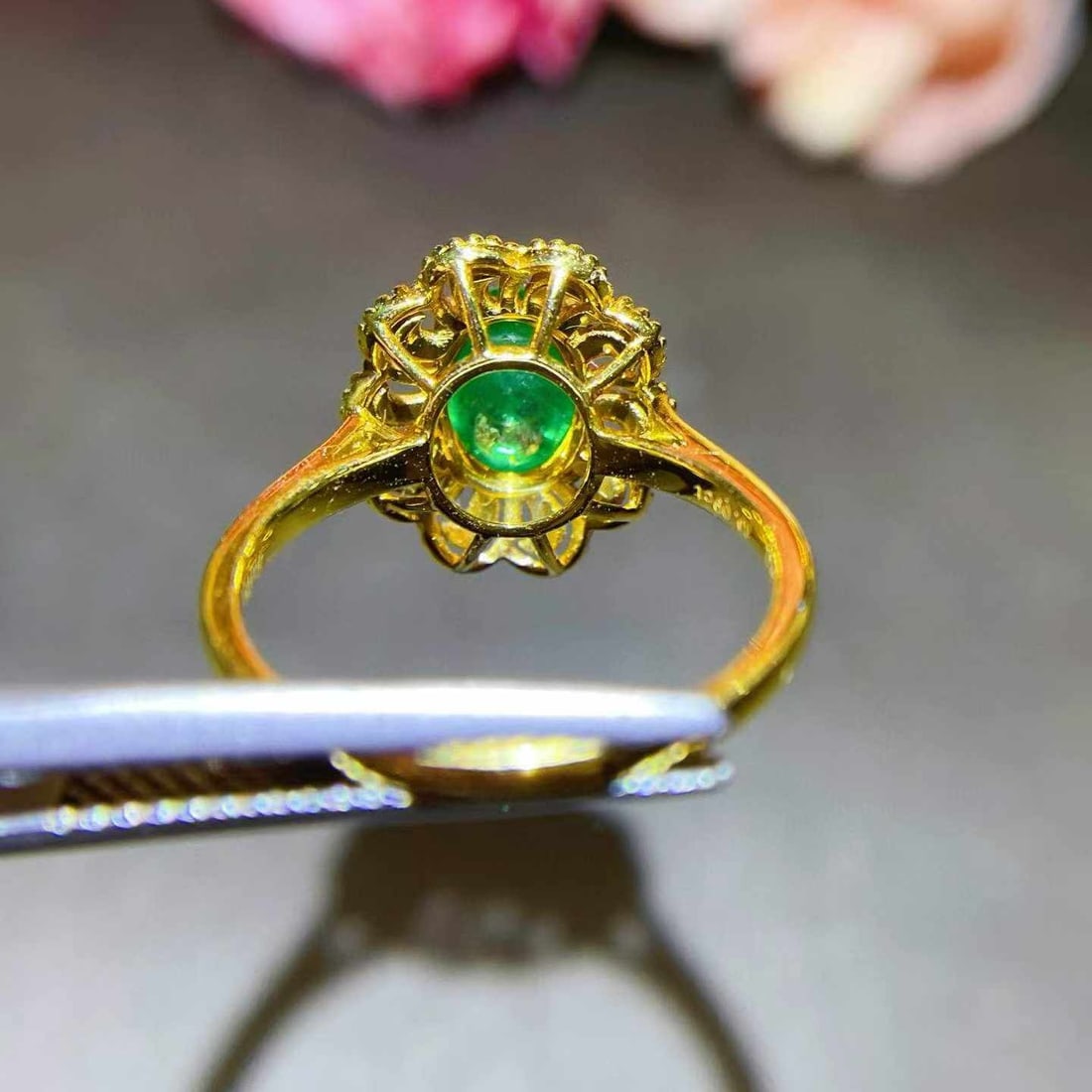 14k Gold 1.52 Ctw Natural Emerald & Diamond Ring - 5
