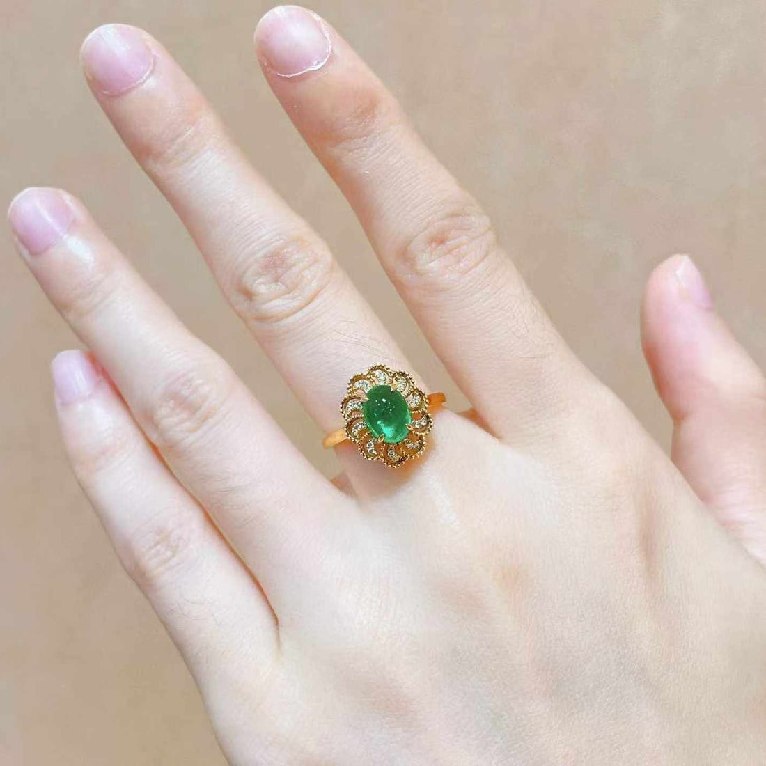 14k Gold 1.52 Ctw Natural Emerald & Diamond Ring - 6
