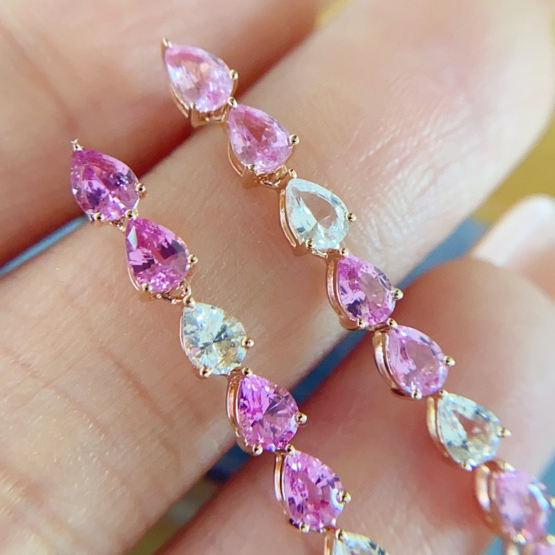 14k Gold 2.7 Ct Natural Sapphire Earrings - 2