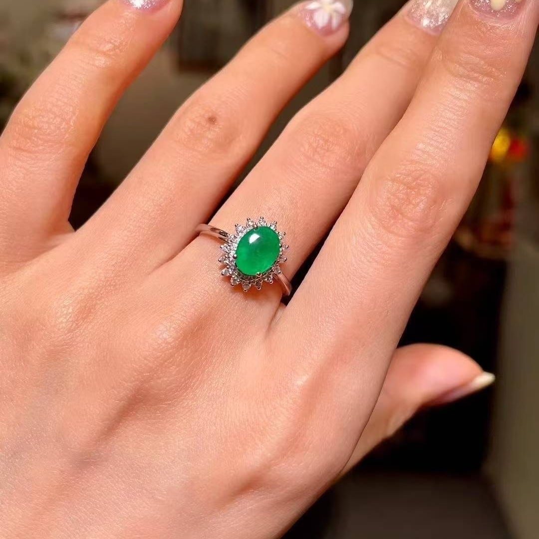 14k Gold 1.43 Ctw Natural Emerald & Diamond Ring - 4