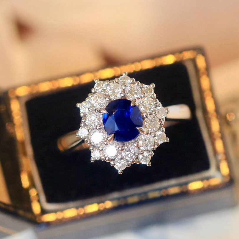 14k Gold 1.98 Ctw Natural Sapphire & Diamond Ring - 2