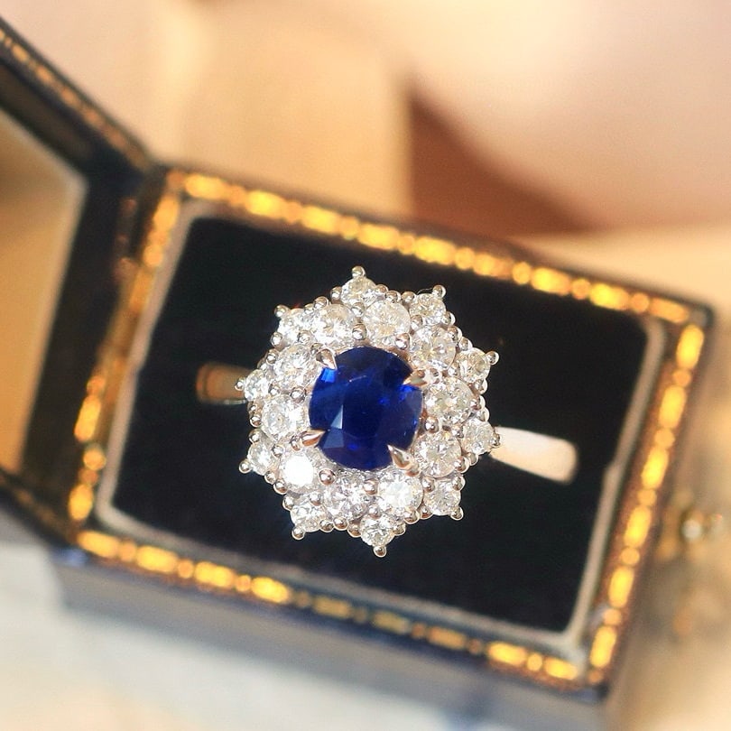 14k Gold 1.98 Ctw Natural Sapphire & Diamond Ring - 3