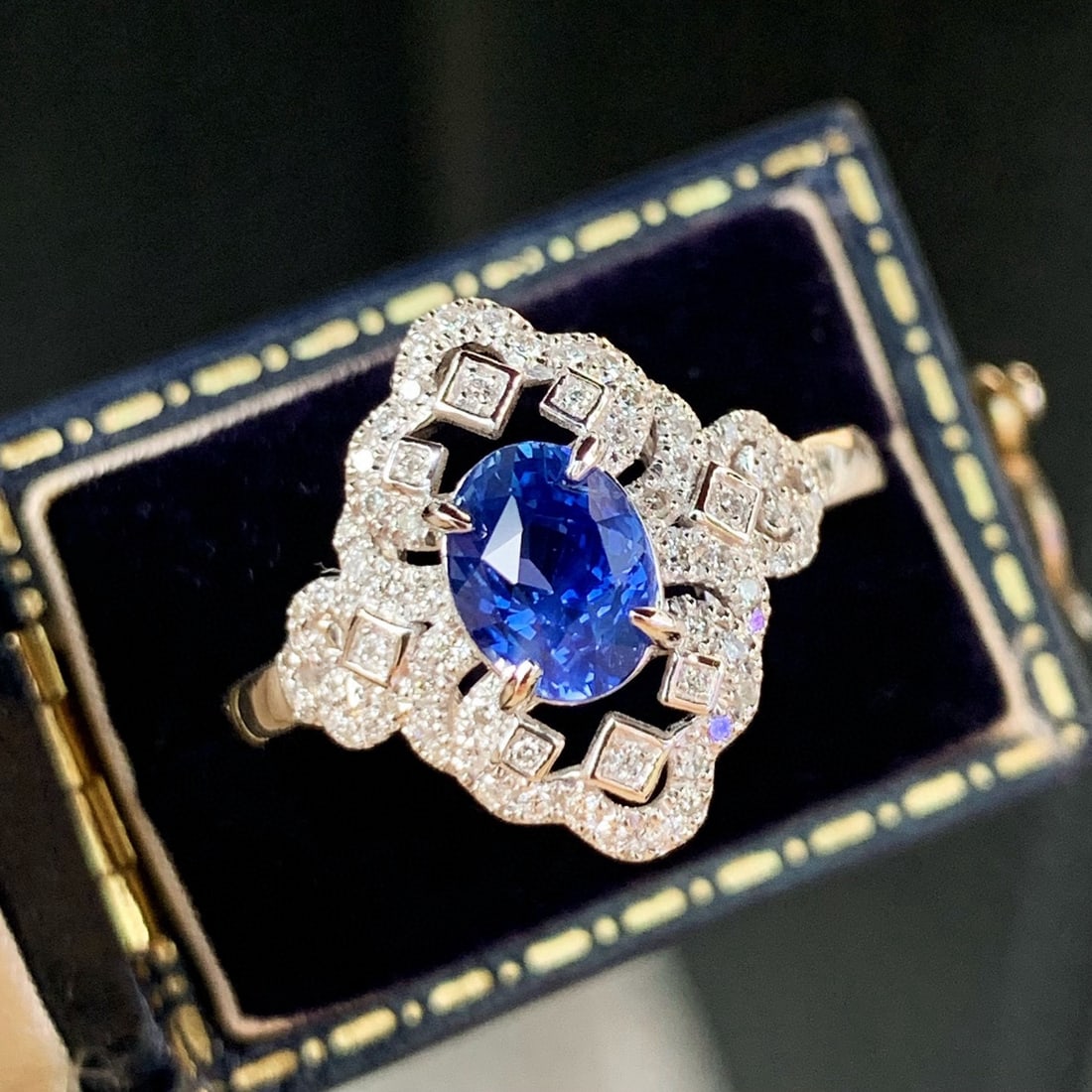 14k Gold 1.37 Ctw Natural Sapphire & Diamond Ring - 2