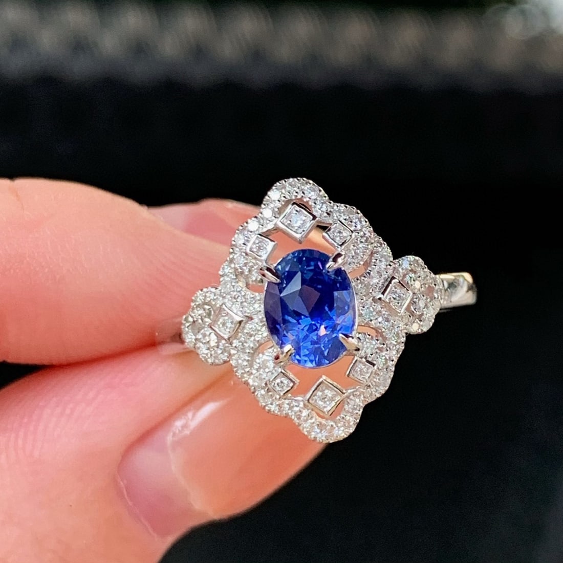 14k Gold 1.37 Ctw Natural Sapphire & Diamond Ring - 4