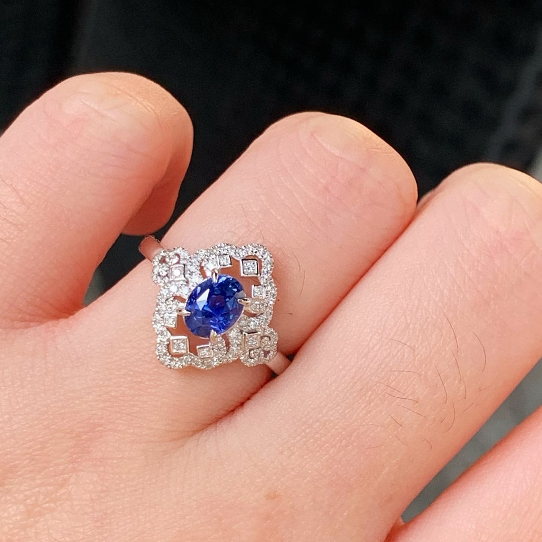 14k Gold 1.37 Ctw Natural Sapphire & Diamond Ring - 5