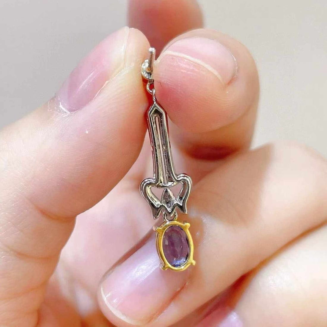 14k Gold 2.18 Ctw Natural Sapphire & Diamond Earrings - 4
