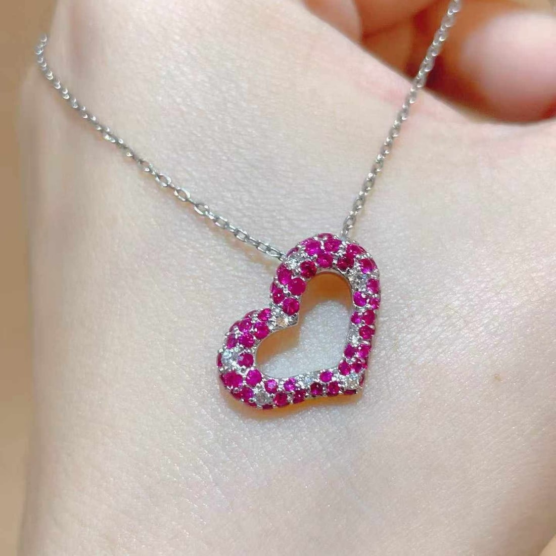 14k Gold 1.05 Ctw Natural Ruby & Diamond Pendant( Without Chain ) - 3