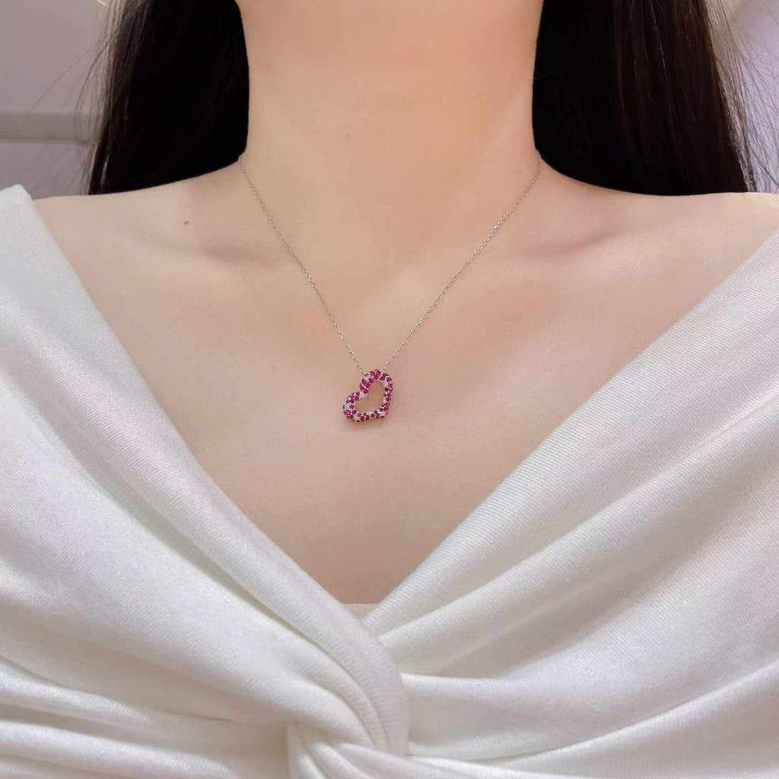 14k Gold 1.05 Ctw Natural Ruby & Diamond Pendant( Without Chain ) - 5