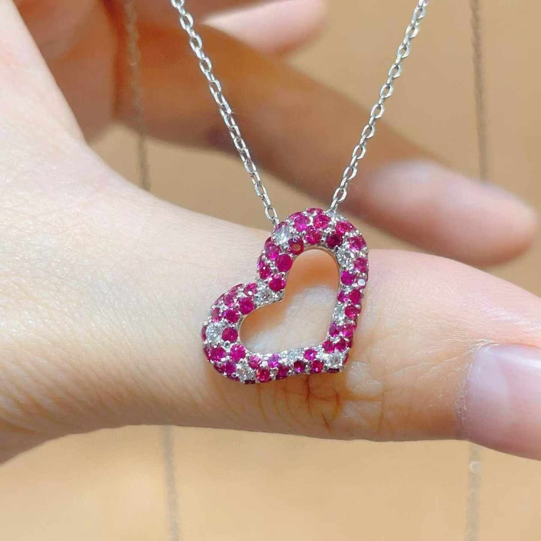14k Gold 1.05 Ctw Natural Ruby & Diamond Pendant( Without Chain ) - 6