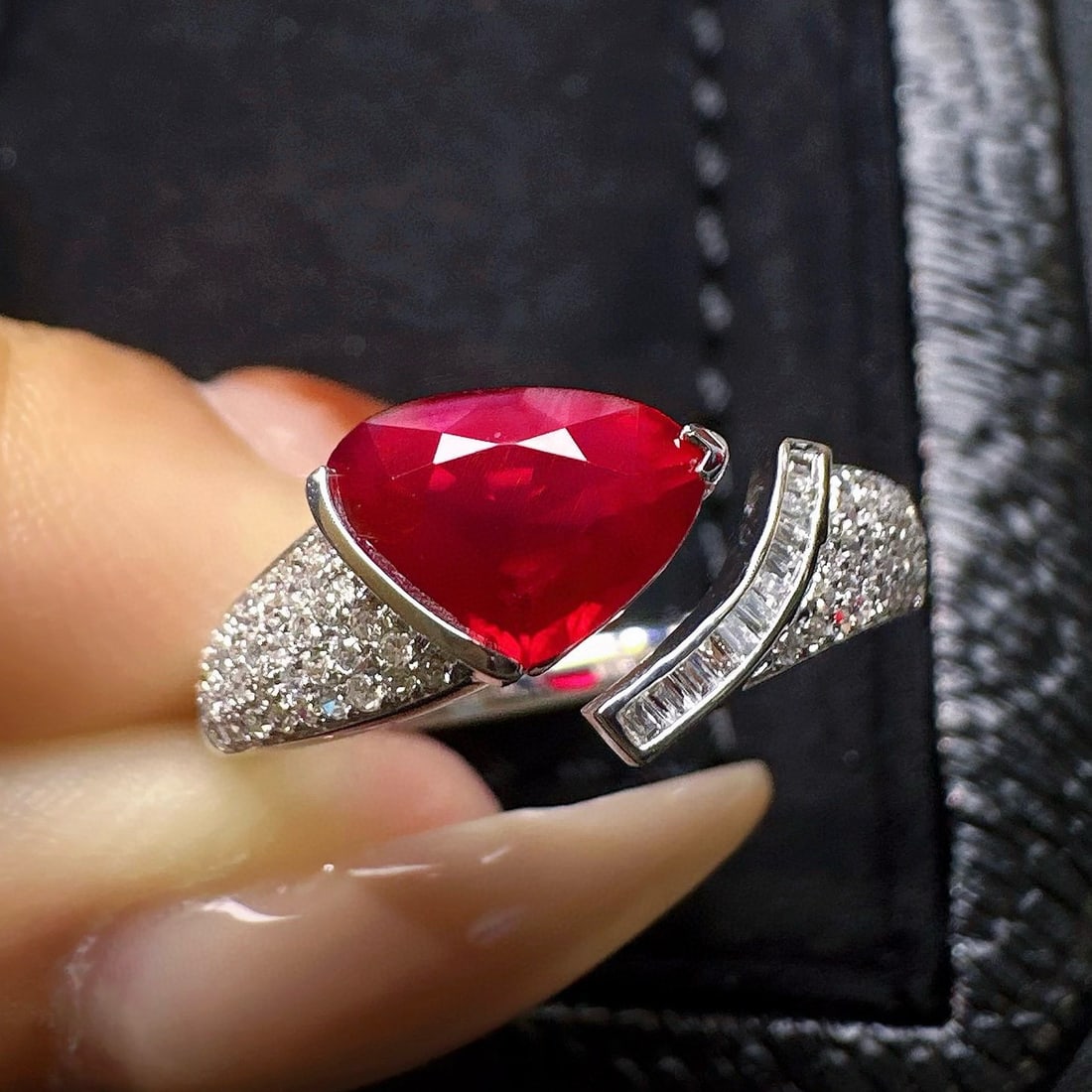 14k Gold 1.29 Ct Natural Ruby & Diamond Ring - 2