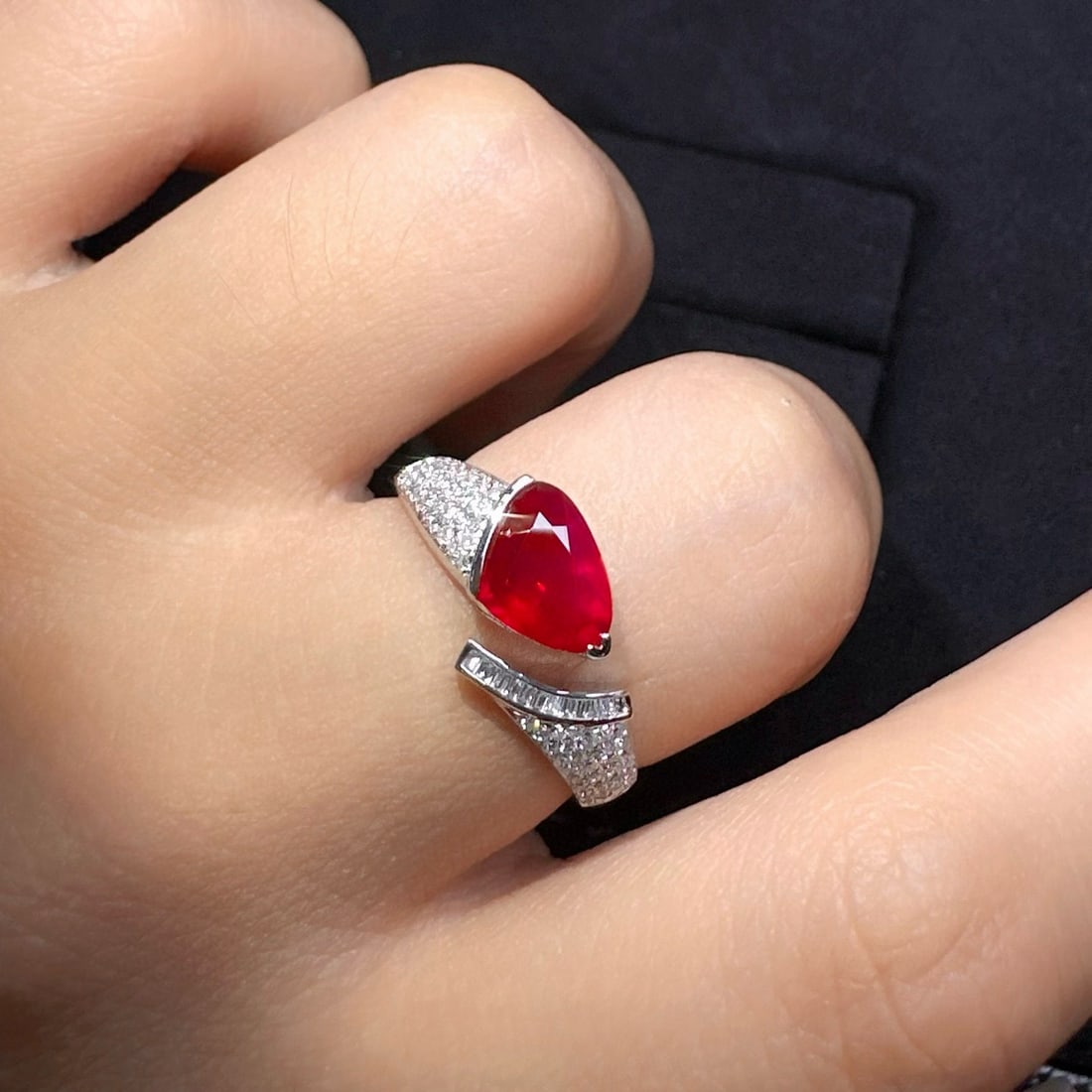 14k Gold 1.29 Ct Natural Ruby & Diamond Ring - 6