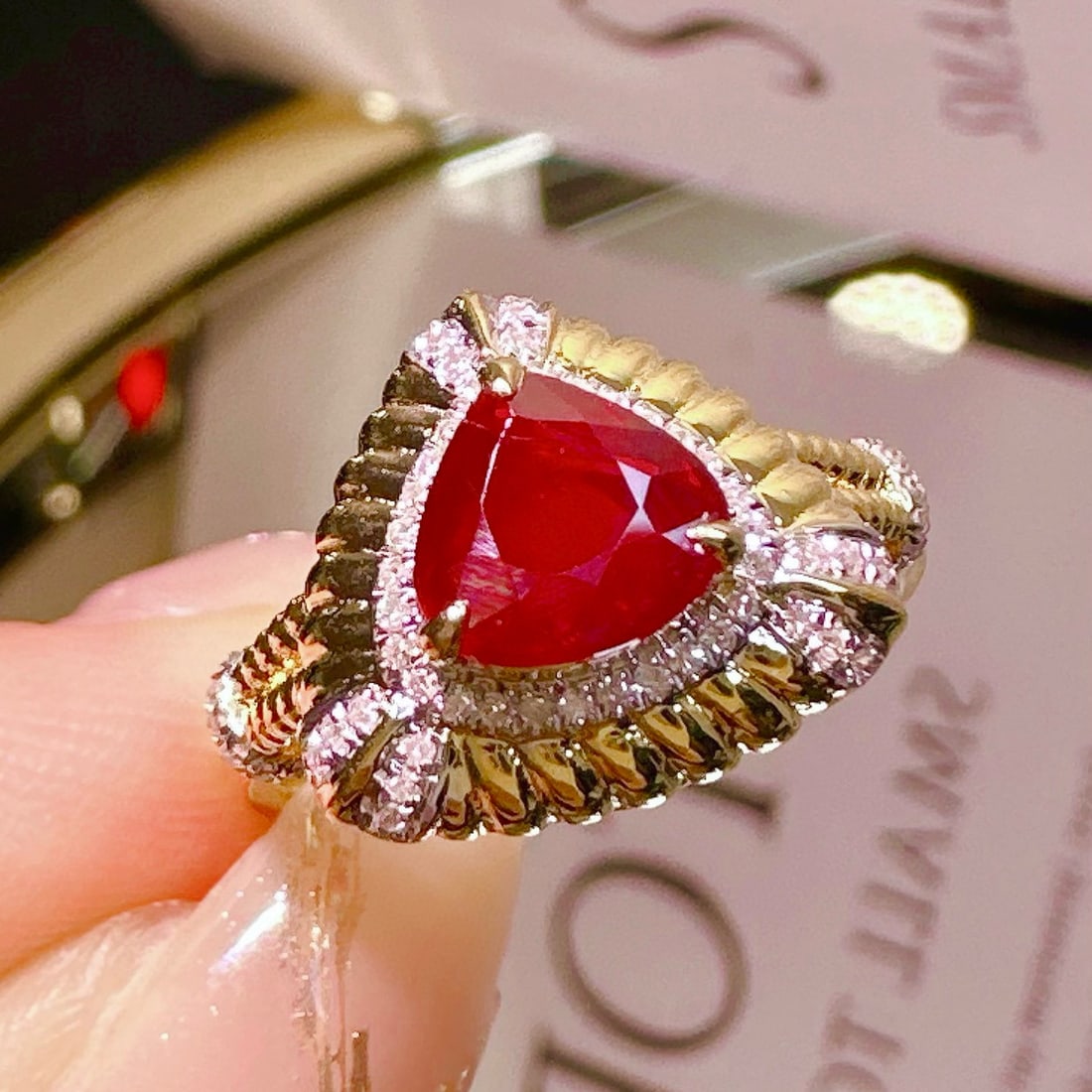 14k Gold 1.26 Ct Natural Ruby & Diamond Ring - 2
