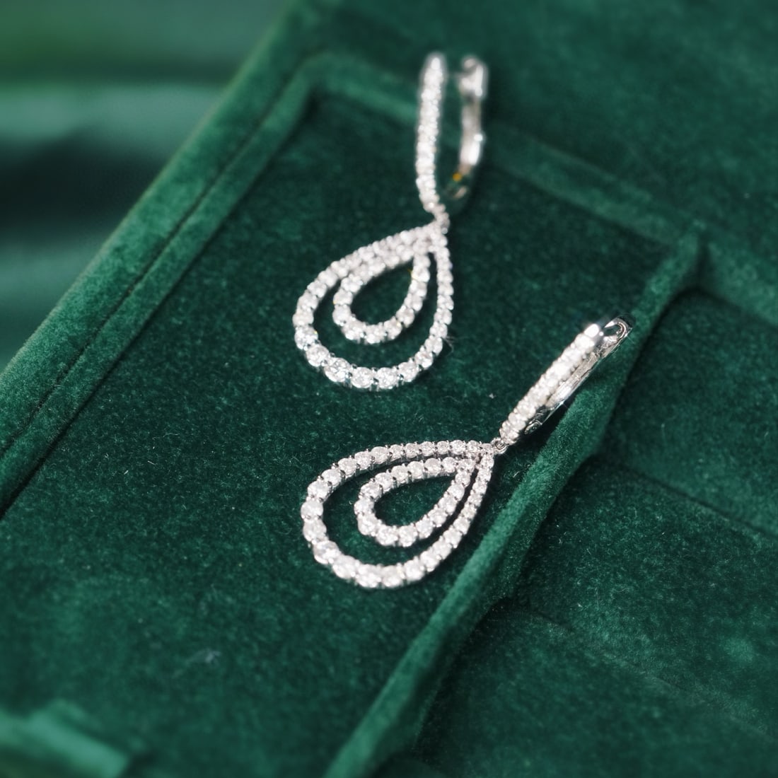 14k Gold 1.28 Ct Natural H Diamond Earrings - 5
