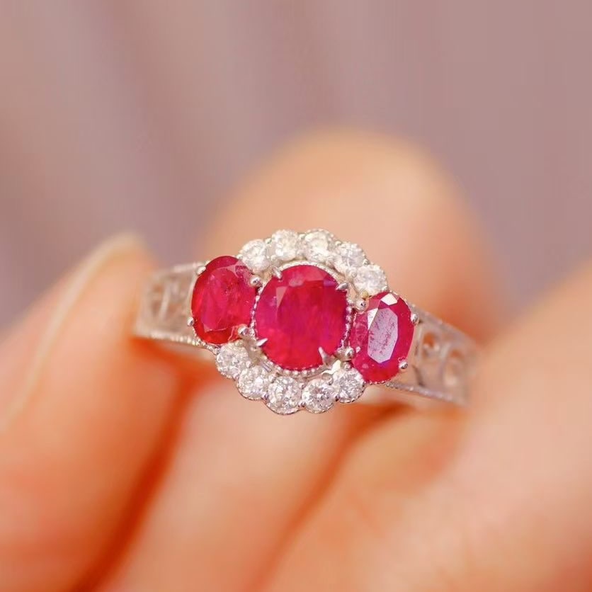 14k Gold 1.26 Ctw Natural Ruby & Diamond Ring - 3