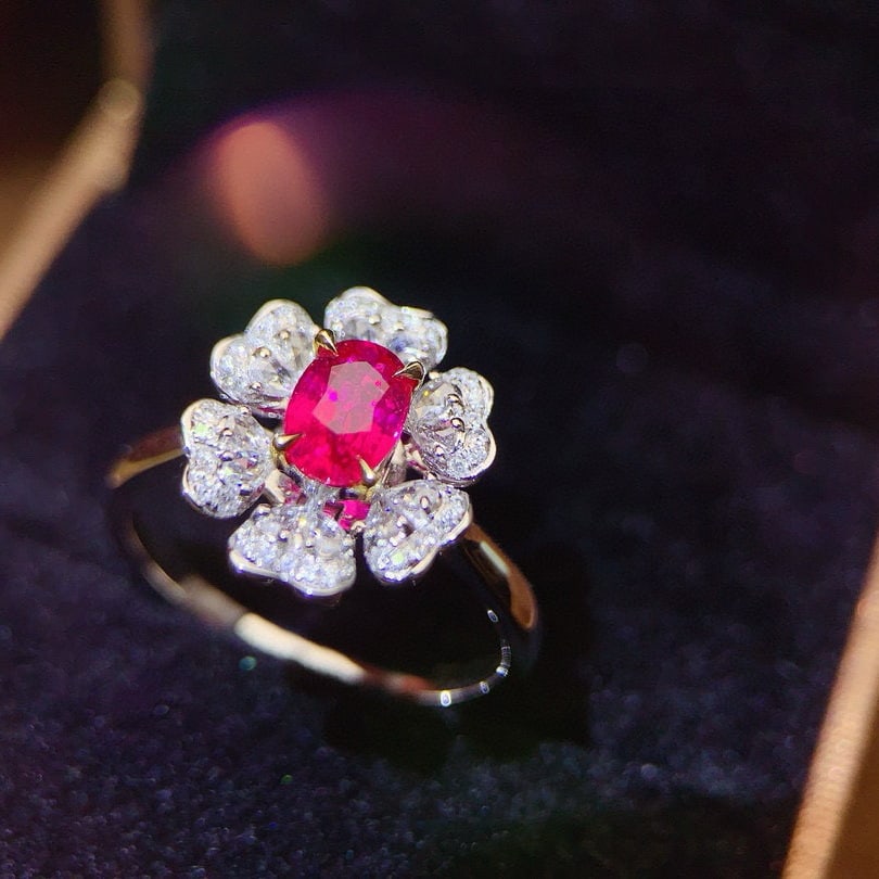14k Gold 1.11 Ctw Natural Ruby & Diamond Ring/pendant( Without Chain ) - 3